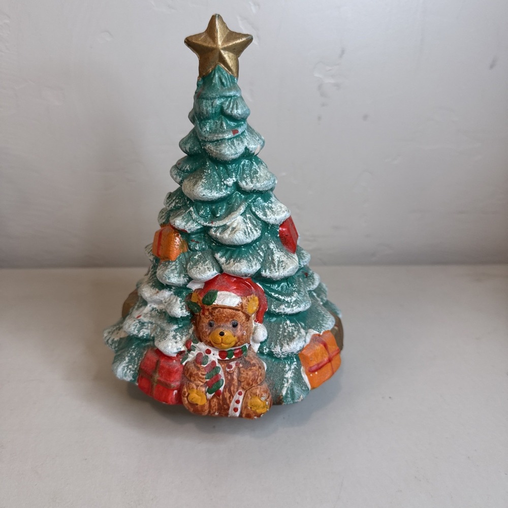 Vintage Schmid Rotating Christmas Tree Music Box Plays "Oh Christmas Tree" 7"